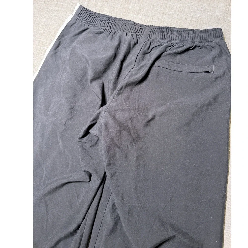 Nike Vintage Track Pants Black White Side Stripe Mesh Wide Leg Mens Medium